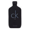 Black Calvin Klein perfume bottle on a white background